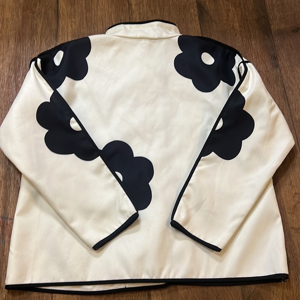 Black and white floral print jacket size M - Picture 3 of 8